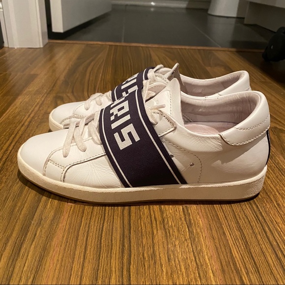 White Sneaker with Wide Navy Band - Picture 2 of 11